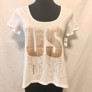 NWT Universal Studios Scoop Neck Bling T Shirt